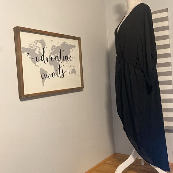 Torrid Black Lightweight Faux Wrap Semi-Sheer High-Low Dress Size 4 - Picture 5 of 9